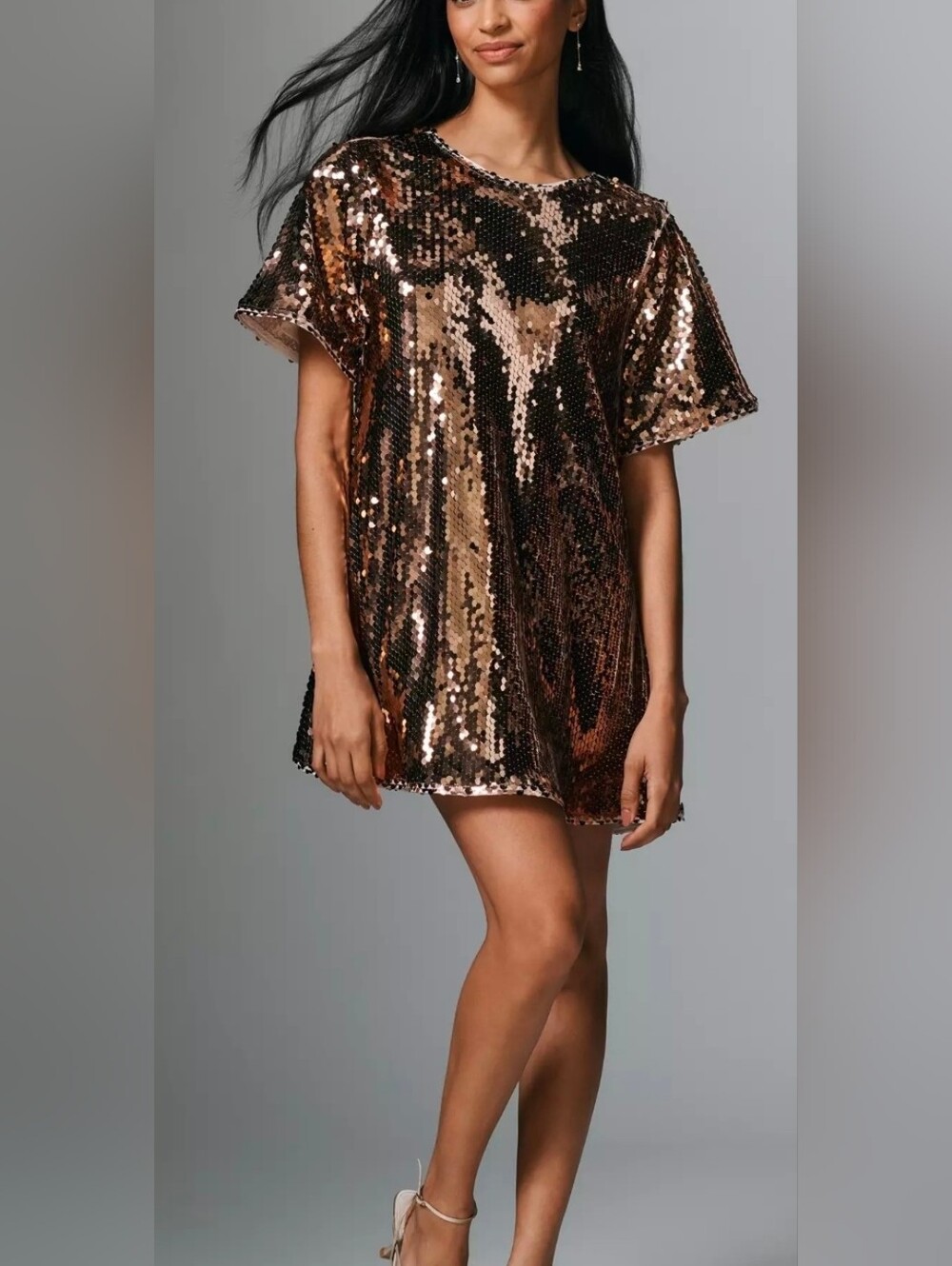 Anthropologie Sequin Swing Mini Dress